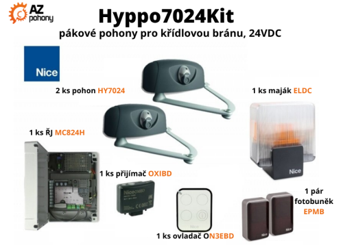 Hyppo7024Kit - pákové pohony pro křídlovou bránu, 24VDC